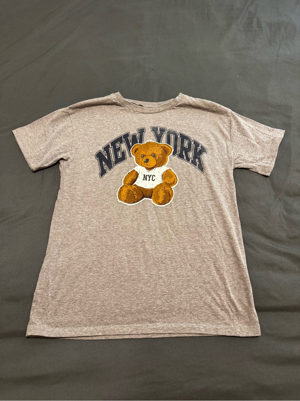 Grayson Threads Heather Taupe New York Bear Graphic Tee